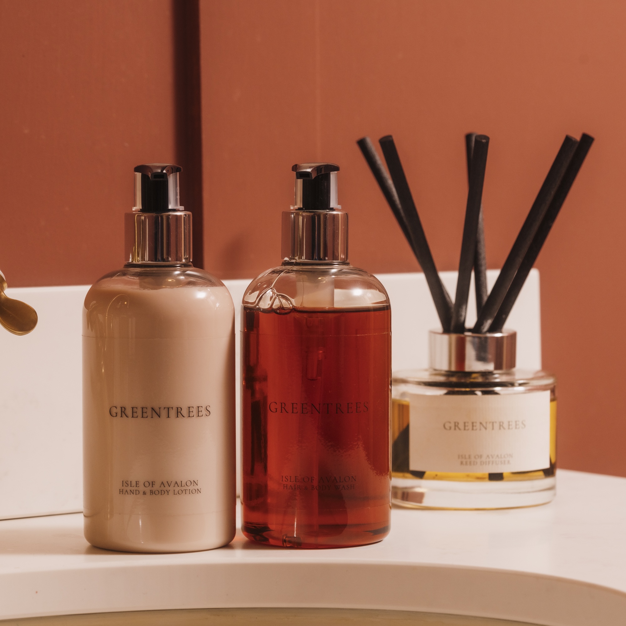 Greentrees bundle; Candle, Hand and Body Wash, and Hand and Body Lotion